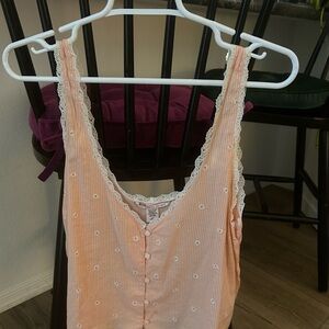 Victoria’s Secret peach Sleeveless Top with Lace Trim